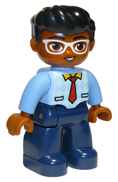 Минифигурка Lego Duplo Figure Lego Ville, Male, Dark Blue Legs 47394pb227